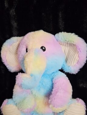 SPARK CREATE IMAGINE 9"  Elephant Soft Pastel Stuffed Animal-Crinkle Ears-Rattle